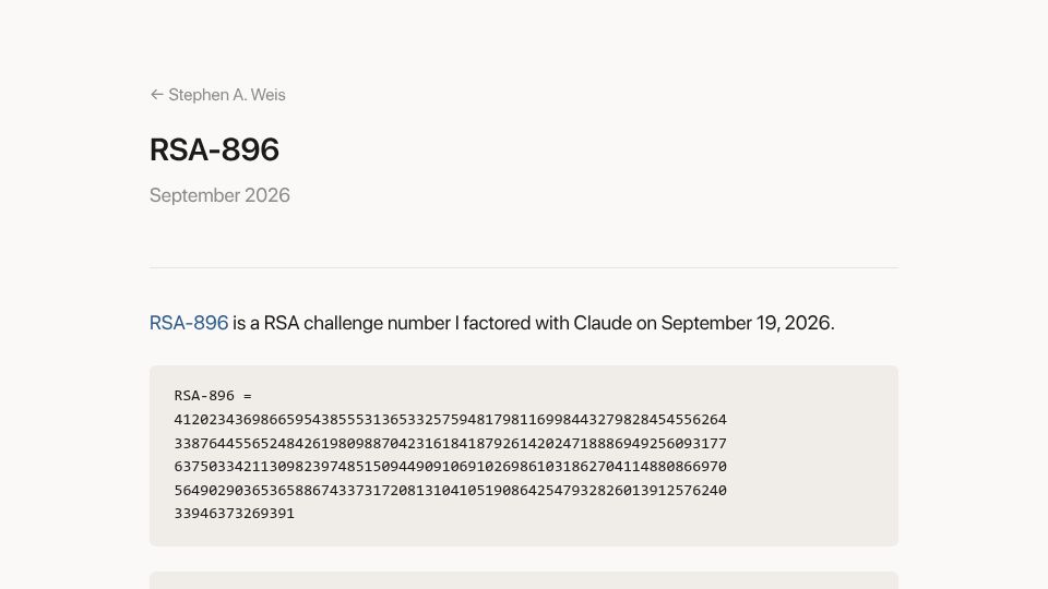 Screenshot of saweis.net: RSA-896