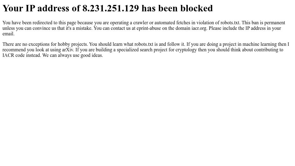 Screenshot of eprint.iacr.org: ZK-JPEG: Zero-Knowledge Image Editing and Compression