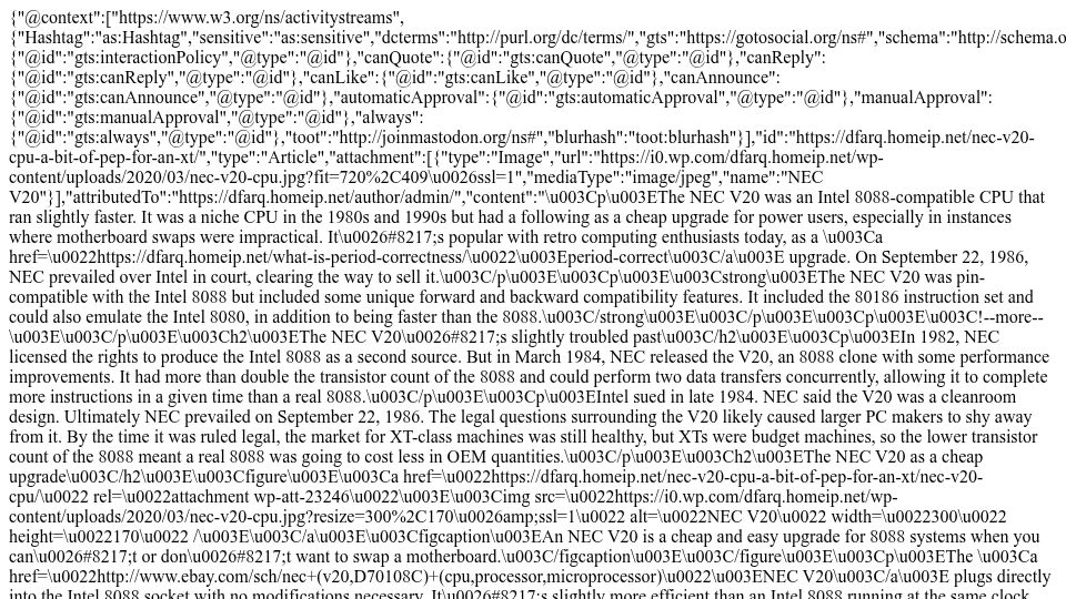 Screenshot of dfarq.homeip.net: NEC V20 CPU: A bit of pep for an XT