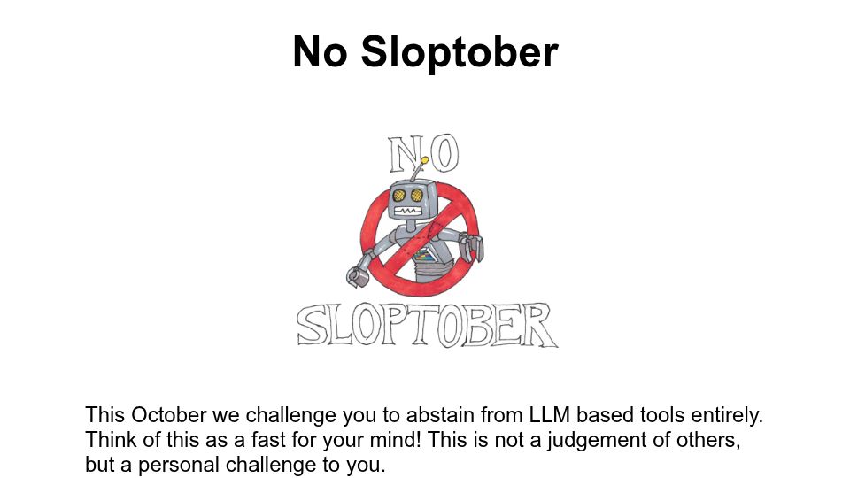 Screenshot of no-sloptober.com: No Sloptober
