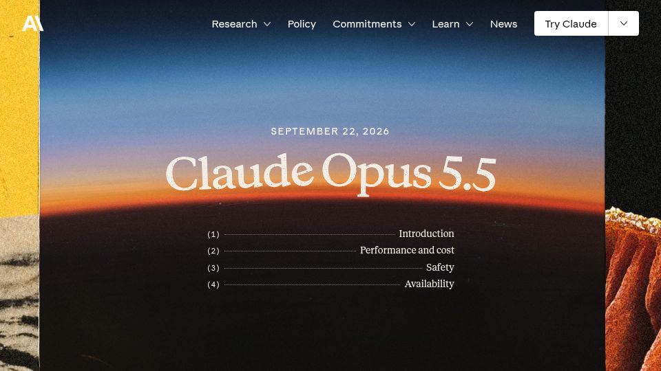 Screenshot of anthropic.com: Claude Opus 5.5