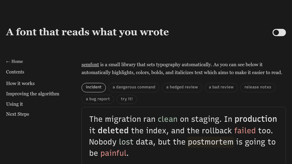 Screenshot of rohanadwankar.github.io: A font that reads what you wrote