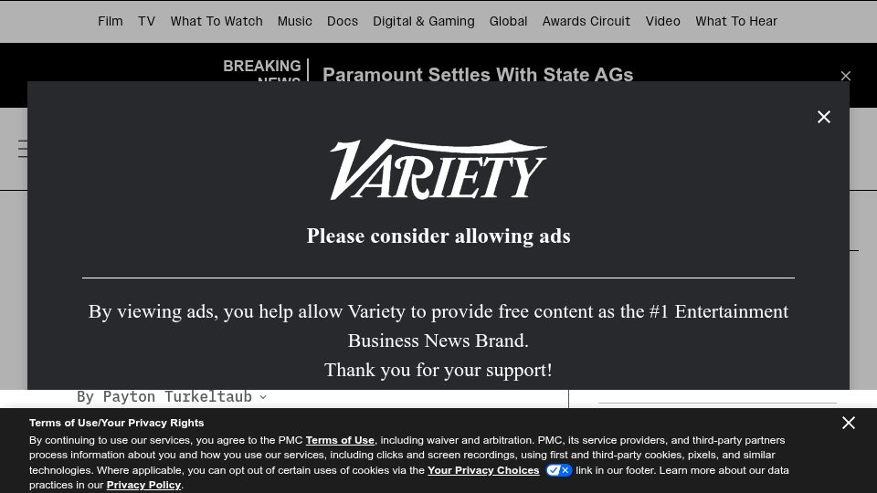 Screenshot of variety.com: Robin Williams' Daughter to Fans Creating AI Videos: 'Have Some Shame'