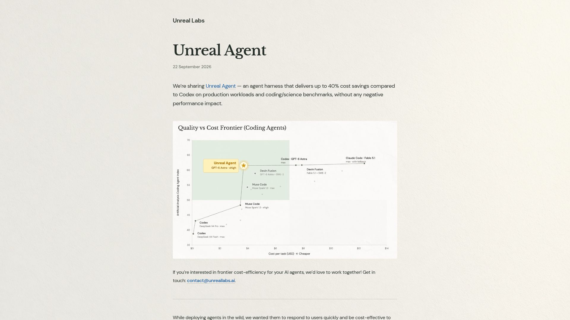 Screenshot of unreallabs.ai: Unreal Agent