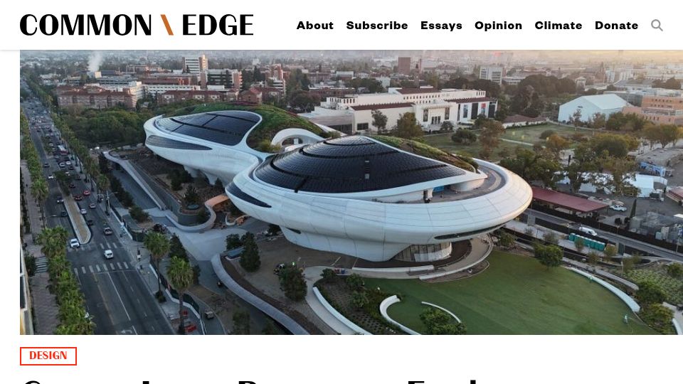 Screenshot of commonedge.org: George Lucas Returns to Earth, Bearing Gifts