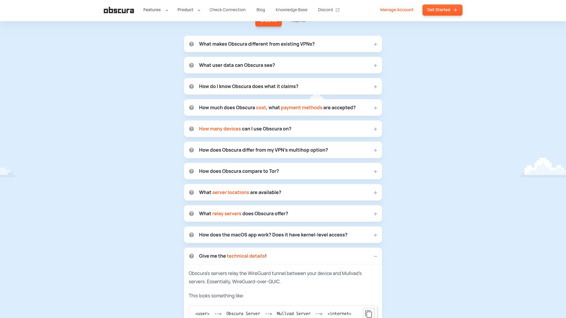 Screenshot of obscura.com: Obscura: VPN that can't log your activity