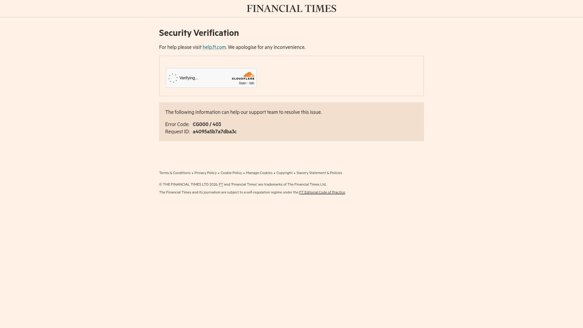 Screenshot of ft.com: Oracle on the hook to pay data centre investors even if site has no electricity