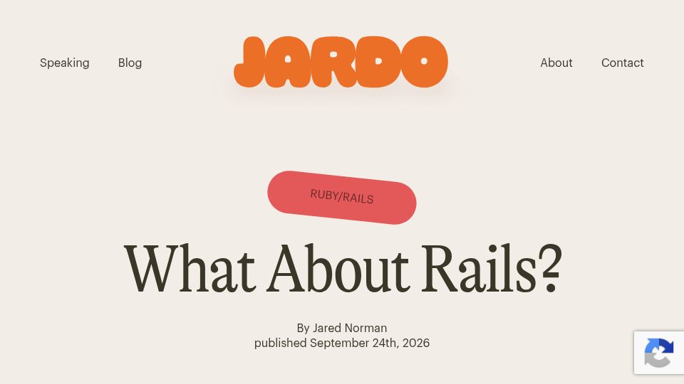 Screenshot of jardo.dev: What About Rails?
