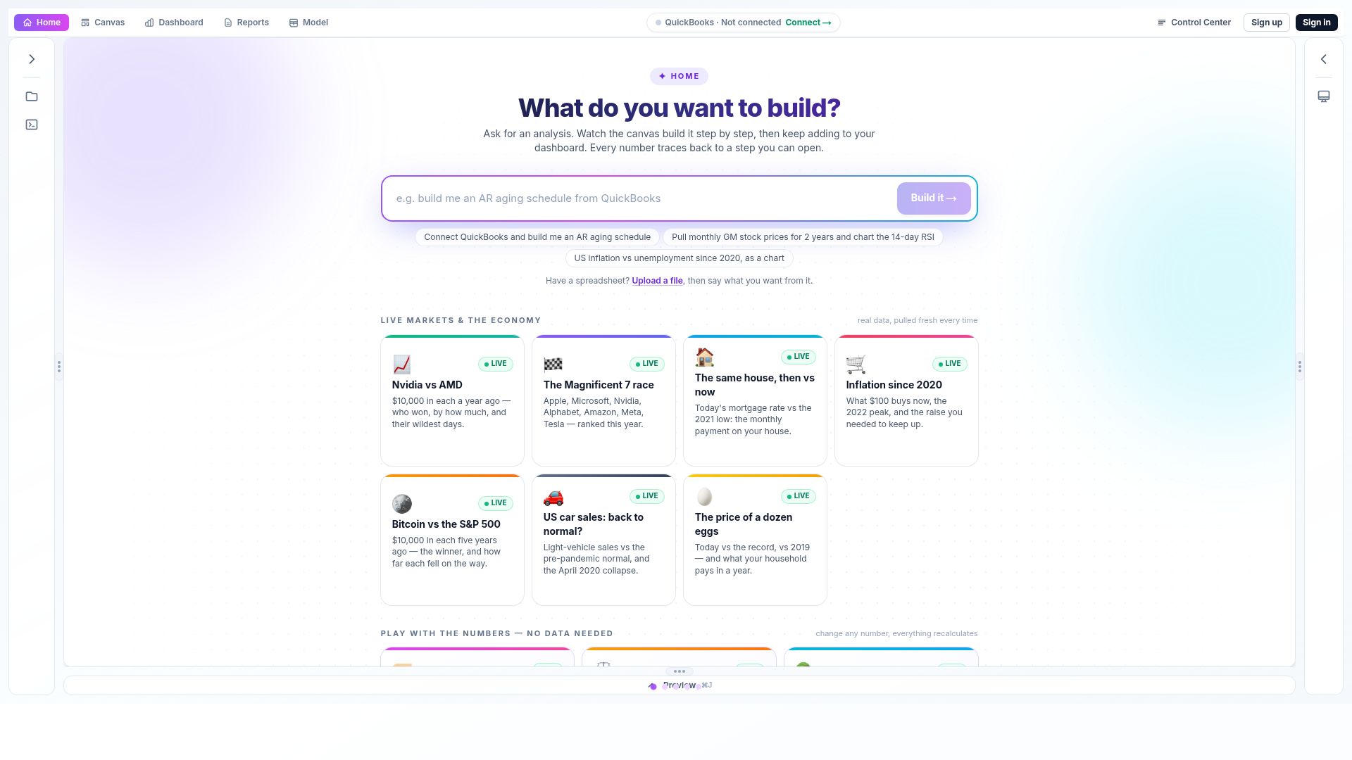 Screenshot of gptbeyond.com: Show HN: Ekselio – Loveable for finance workflows (local first)