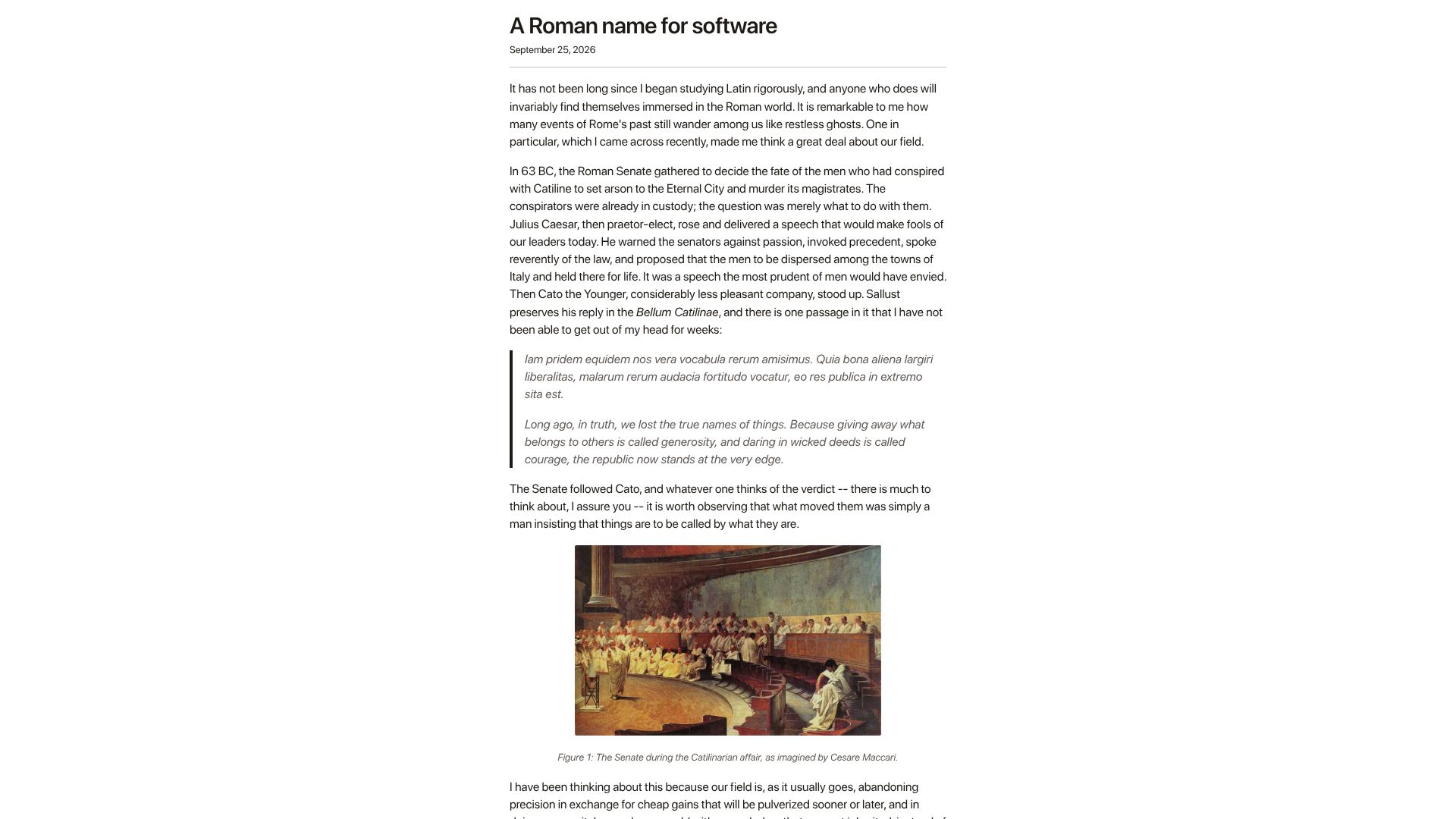 Screenshot of marcosmagueta.com: A Roman Name for Software