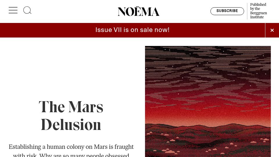 Screenshot of noemamag.com: The Mars Delusion