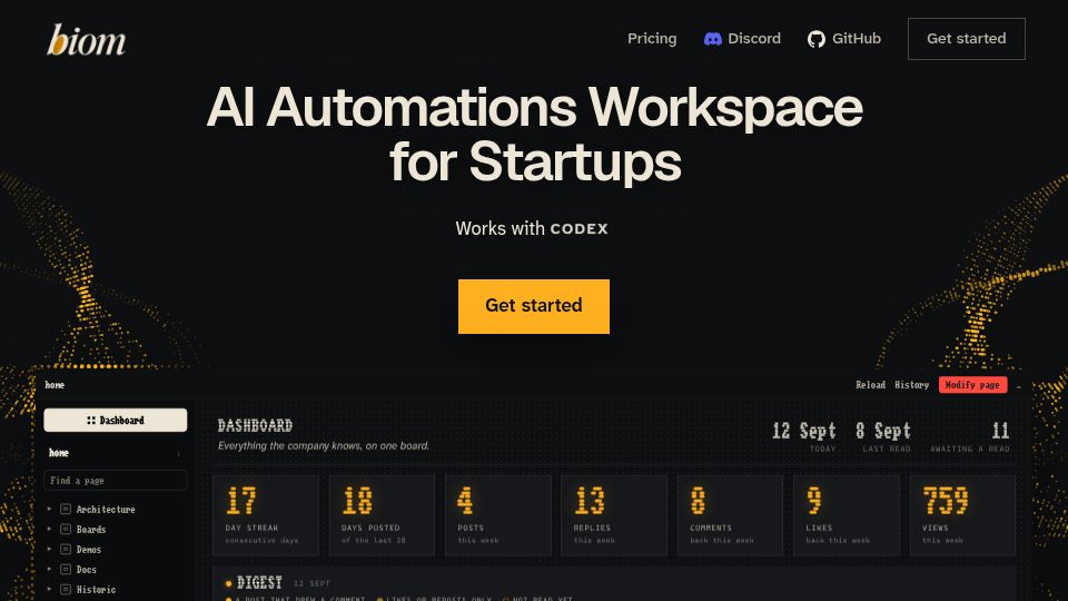 Screenshot of biom.dev: I made a visual workspace for AI Automations