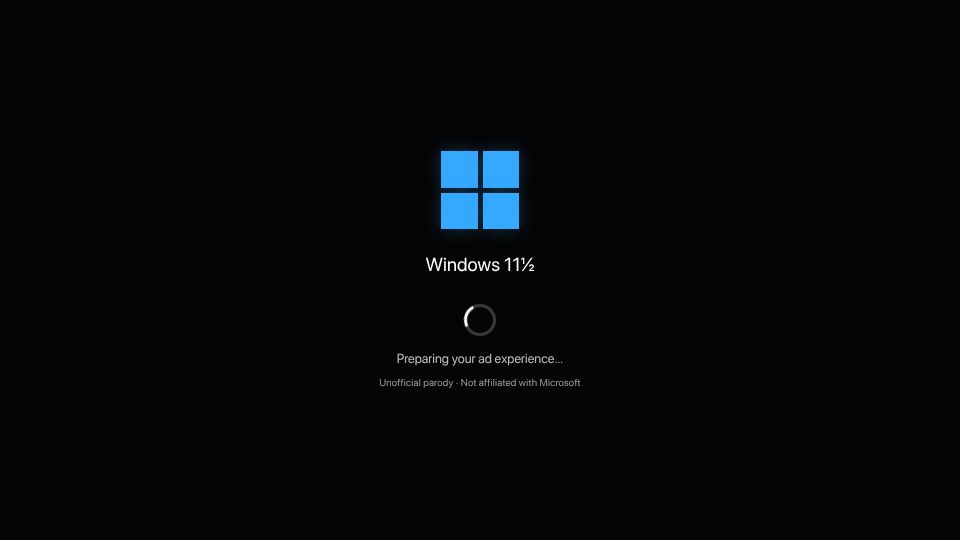 Screenshot of definitelynotwindows.com: Windows 11½