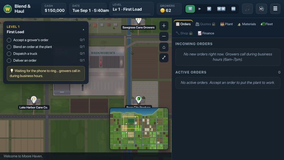 Screenshot of game.wedgworth.com: Blend and Haul: Fertilizer Blending Simulator