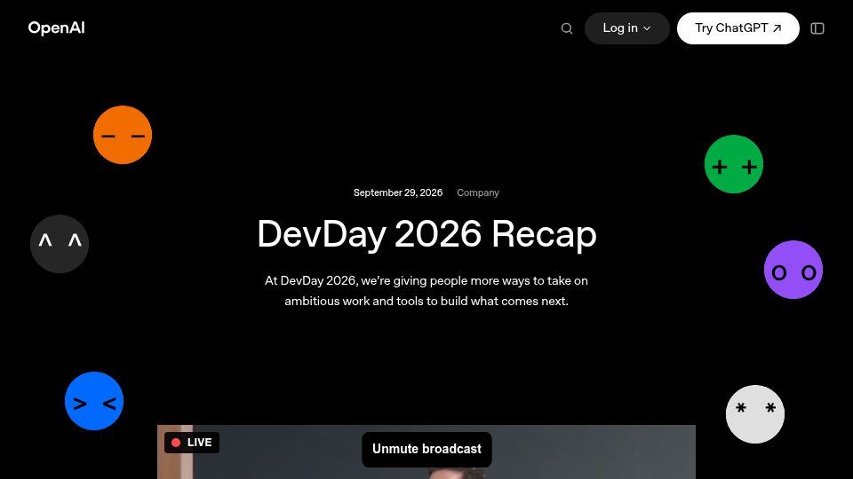 Screenshot of openai.com: DevDay 2026 Recap