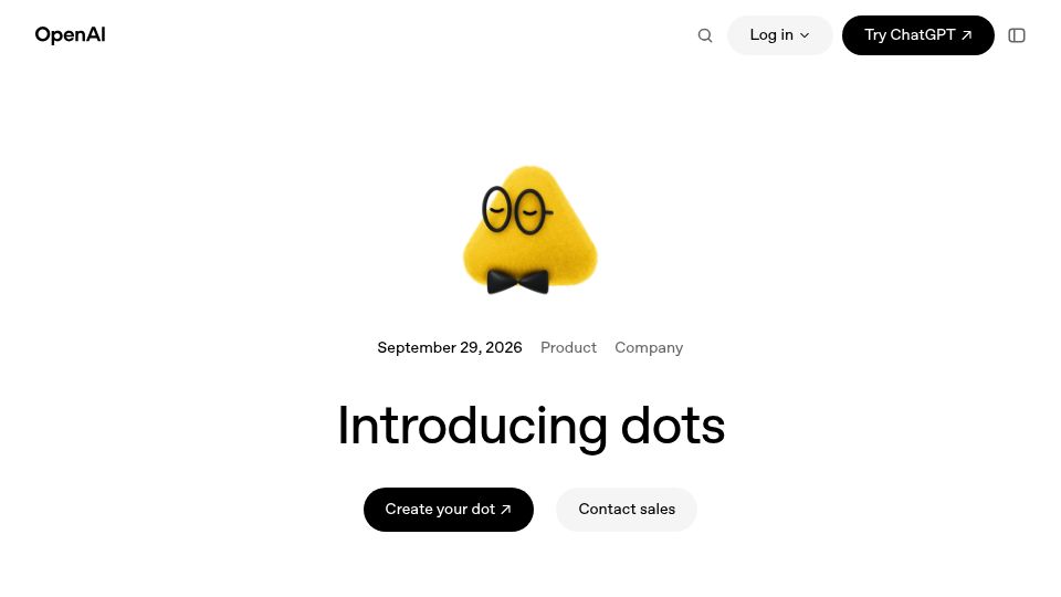 Screenshot of openai.com: Dots: Always-on agents
