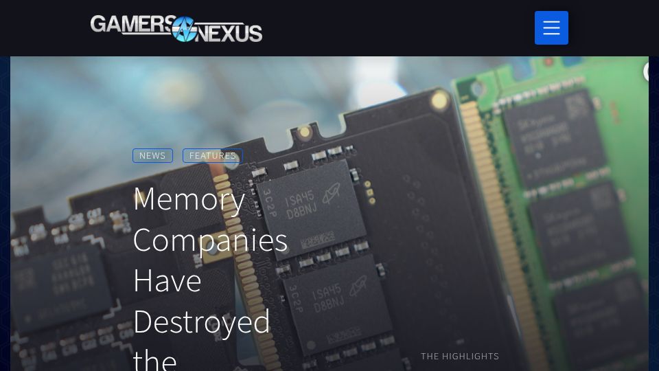 Screenshot of gamersnexus.net: Memory Companies Have Destroyed the Consumer Market