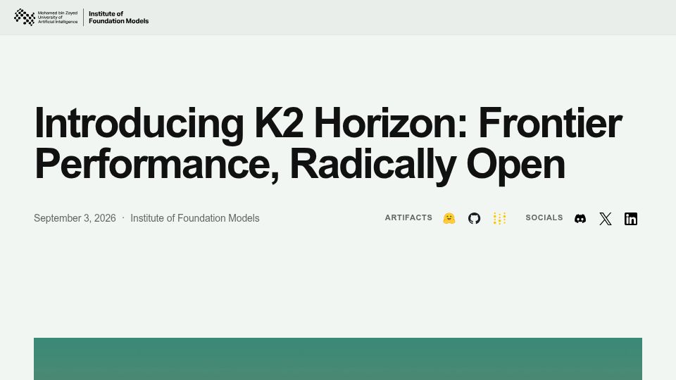 Screenshot of ifm.ai: K2 Horizon: A connected fleet of six open models