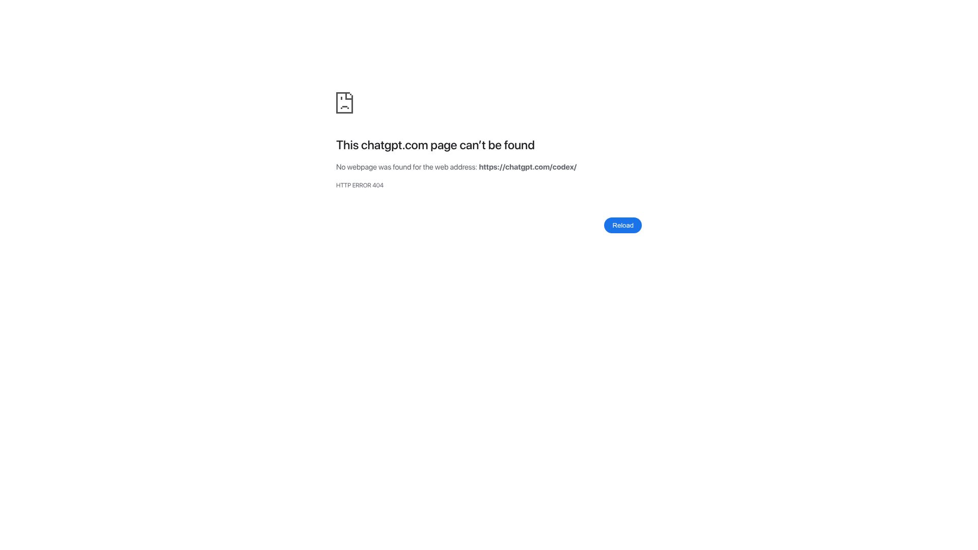 Screenshot of chatgpt.com: ChatGPT and Codex Is Down