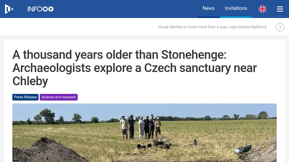 Screenshot of info.zcu.cz: A thousand years older than Stonehenge: Archaeologists explore a Czech sanctuary