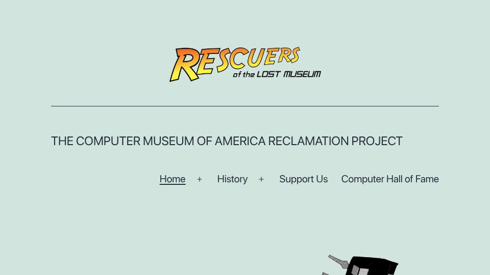 Screenshot of computer-museum.org: The Computer Museum of America reclamation project