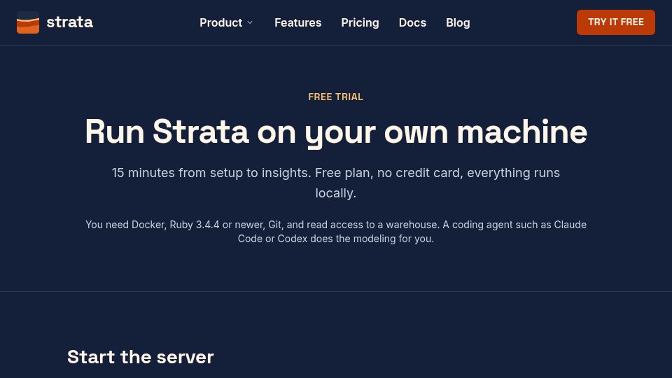 Screenshot of strata.do: Show HN: Strata – an expressive semantic layer that can say no to your LLM