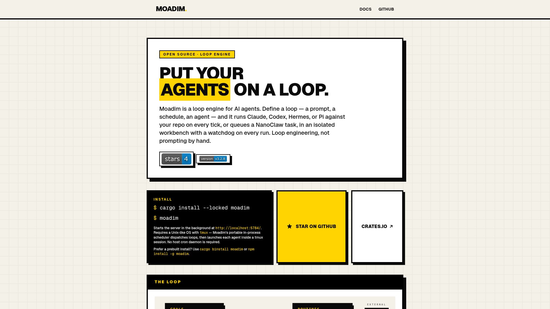 Screenshot of moadim.io: Show HN: Moadim.io – A scheduler for agents