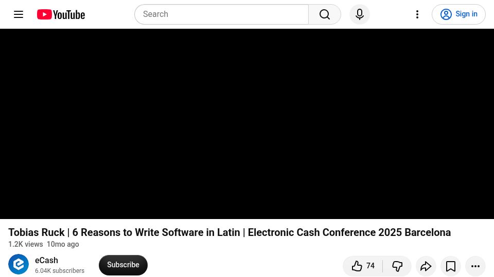 Screenshot of youtube.com: Write Software in Latin (2025) [video]