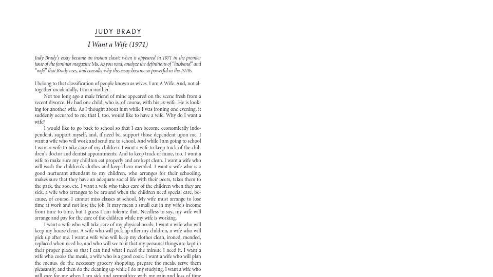 Screenshot of sevanoland.com: I Want a Wife (1971) [pdf]