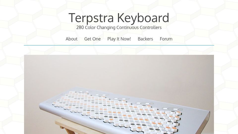 Screenshot of terpstrakeyboard.com: Terpstra Keyboard