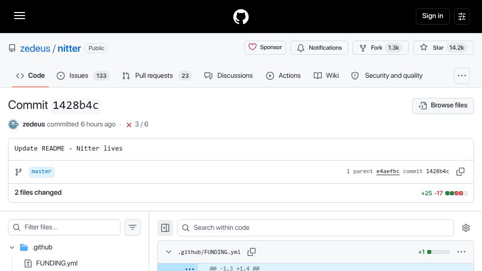 Screenshot of github.com: Nitter and XCancel resume service after legal advice