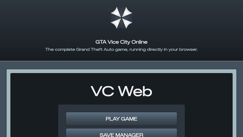 Screenshot of quenq.com: Play GTA Vice City in the Browser