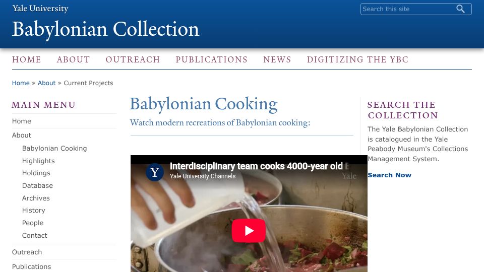 Screenshot of babylonian-collection.yale.edu: Babylonian Lamb Stew with Beets (1750–1730 BCE)