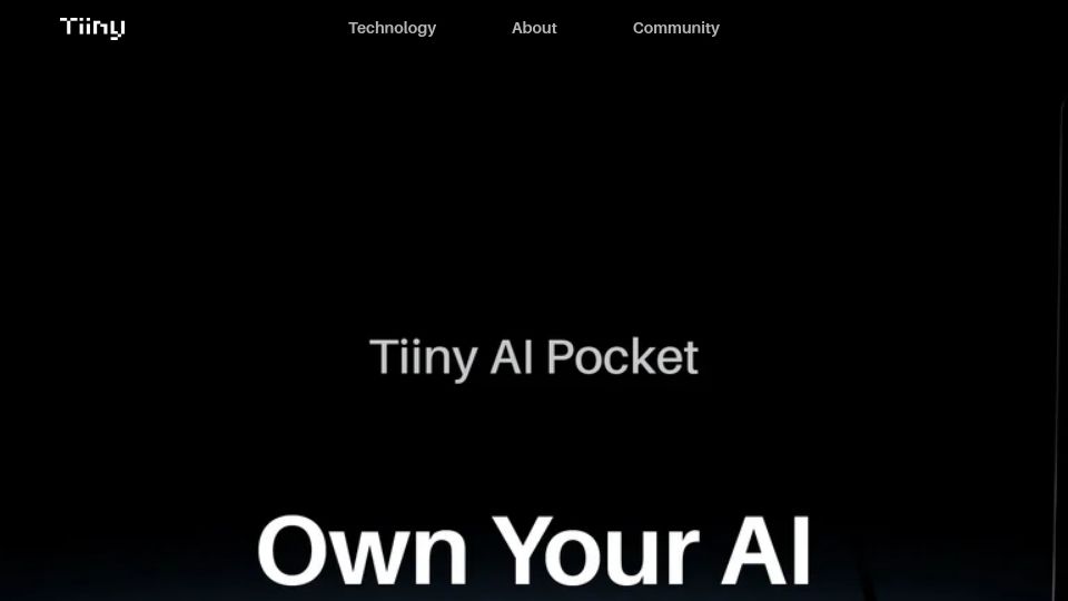 Screenshot of tiiny.ai: The smallest edge AI device for local LLMs