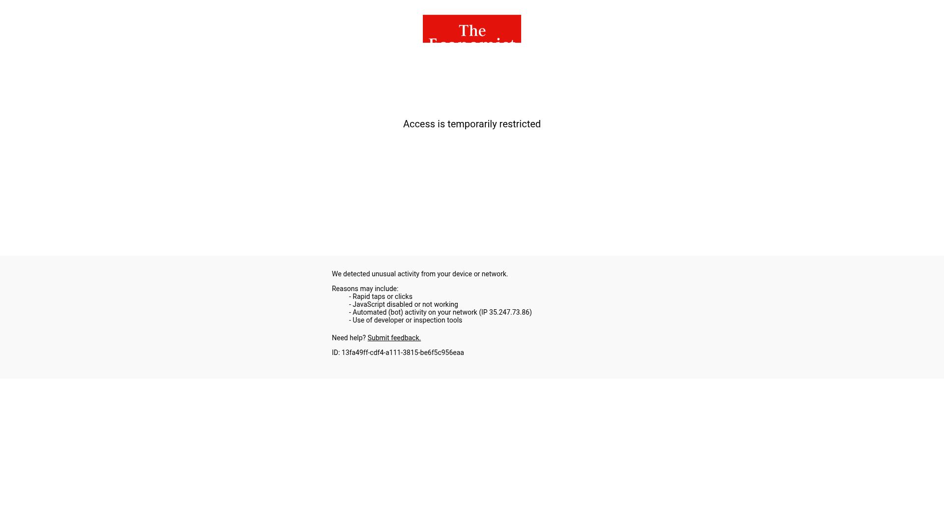 Screenshot of economist.com: Initial effects of AI technology on employment look positive