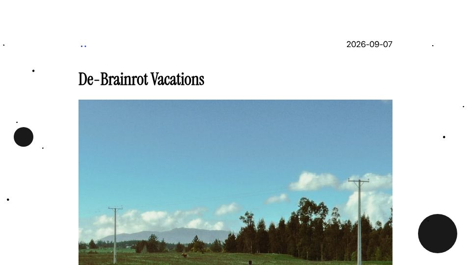 Screenshot of devz.cl: De-Brainrot Vacations