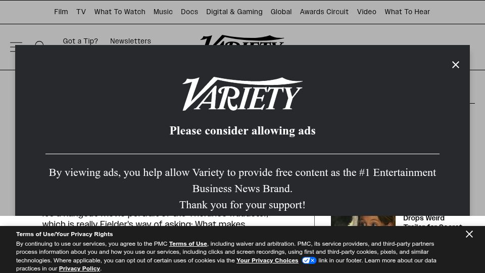 Screenshot of variety.com: 'You Can See Everything' Review: Nathan Fielder's Doc About Elizabeth Holmes