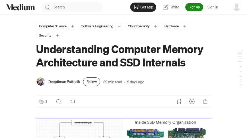 Screenshot of codingpirate.com: Understanding Computer Memory Architecture and SSD Internals