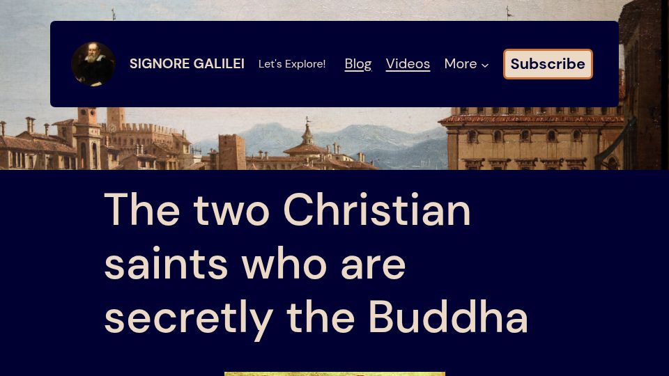 Screenshot of signoregalilei.com: The two Christian saints who are the Buddha