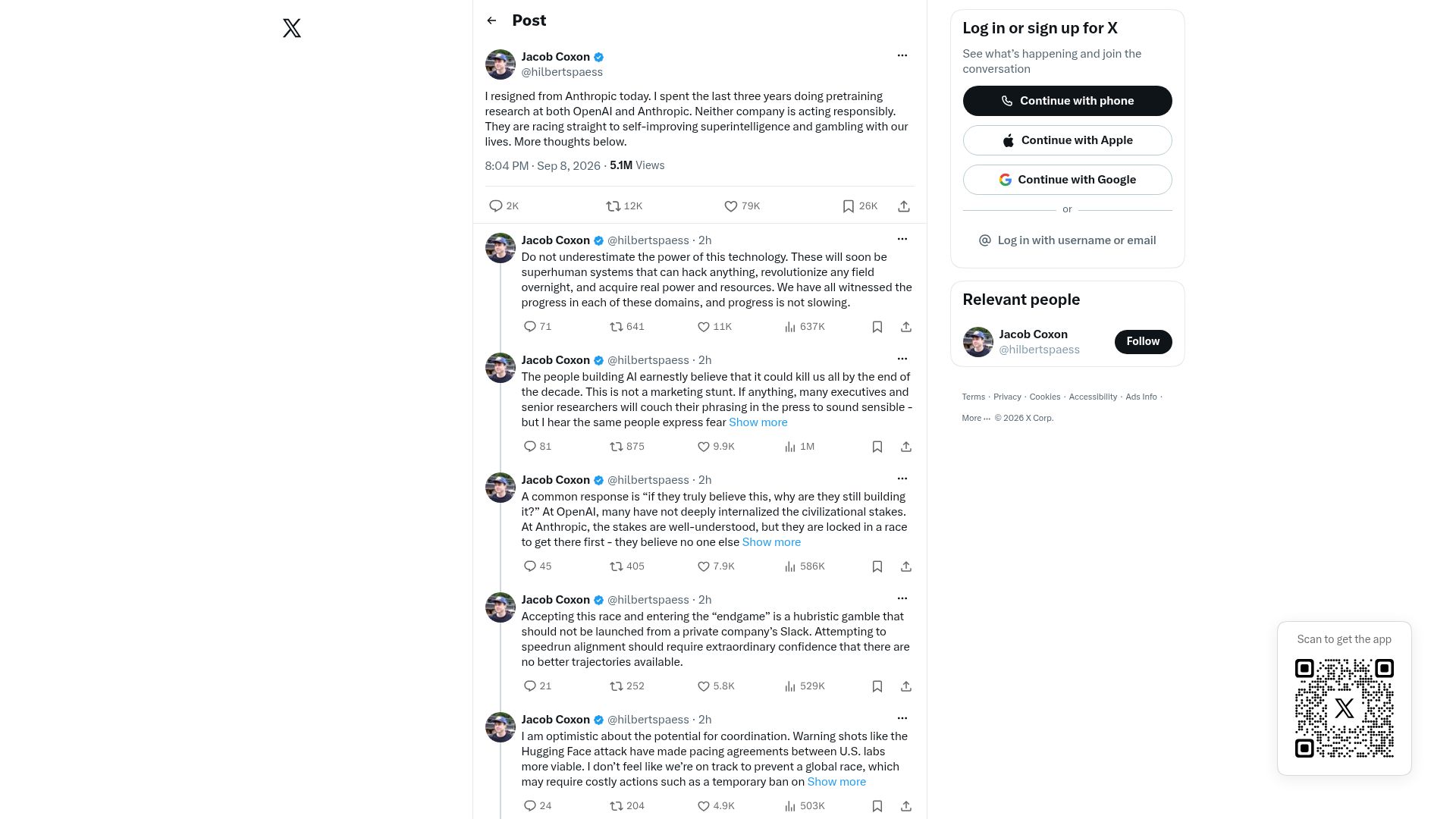 Screenshot of twitter.com: AI Responsibility – OpenAI and Anthropic